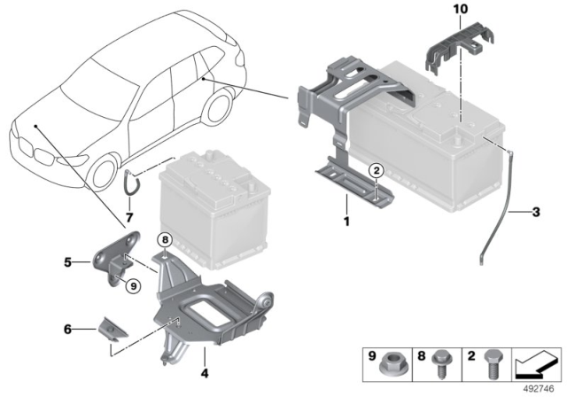 2020 BMW X4  TRAY FOR BATTERY Diagram for 61219117797