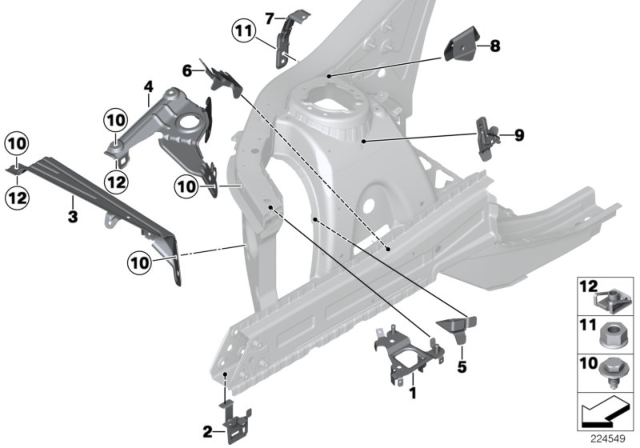 2012 BMW X3  Lower Cooler Bracket Diagram for 41117267087