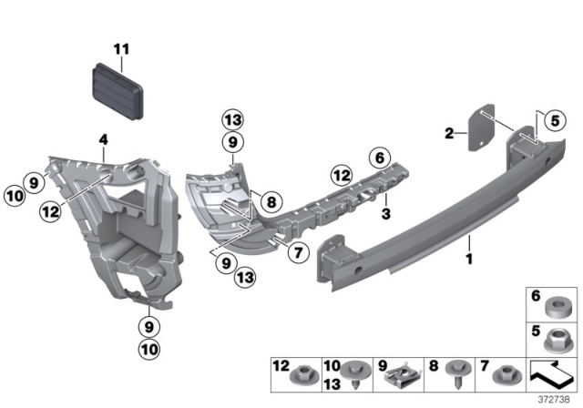 2016 BMW X3 Hex Nut Diagram for 07147266441