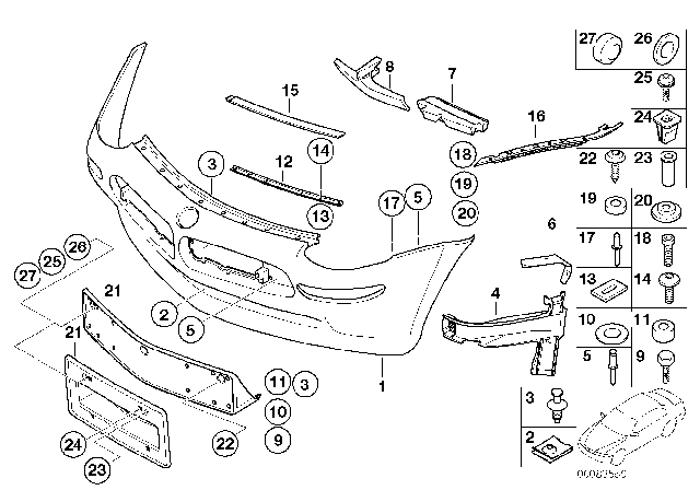 2001 BMW Z8 Blind Rivet Nut, Flat Headed Diagram for 51117037814