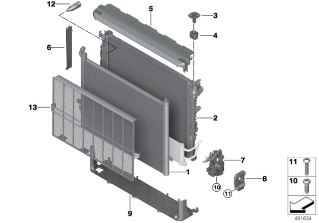 2020 BMW M5  Coolant Radiator Diagram for 17118043655