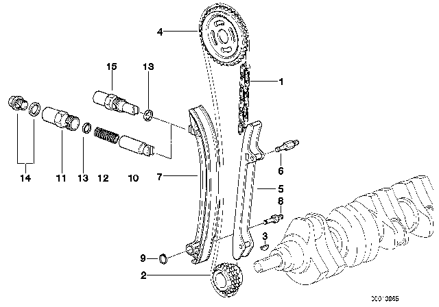 1992 BMW 525i  Bearing Bolt Diagram for 11111722324