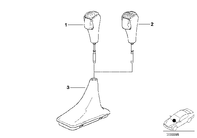 2000 BMW 750iL  Leather Shifter Boot Diagram for 25161421257