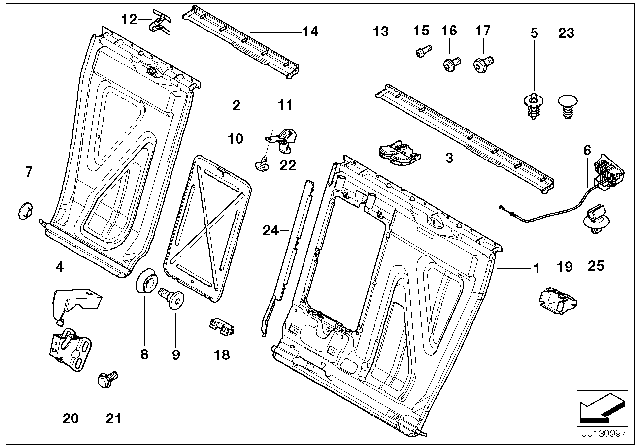 2004 BMW 330xi Locking Bow Diagram for 51718215277