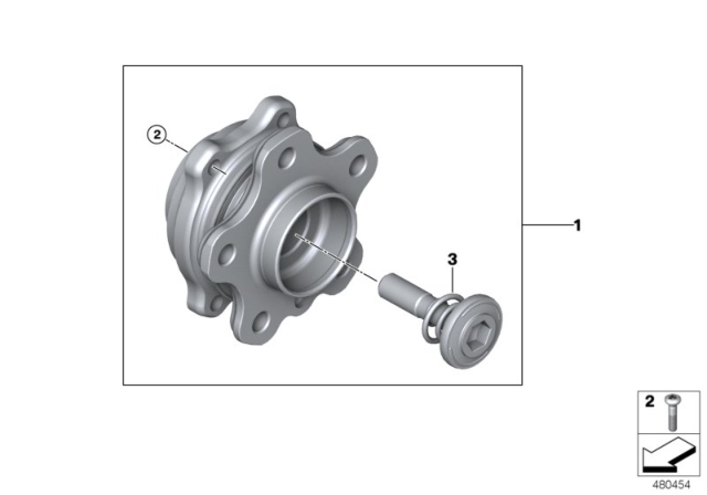 2020 BMW X6  WHEEL HUB WITH BEARING, REAR Diagram for 33406893687
