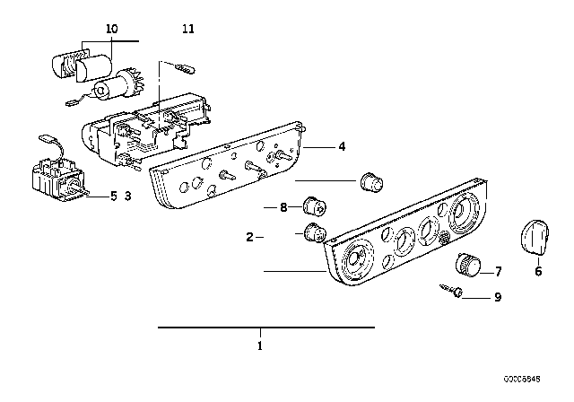 1993 BMW 325i  Interior Temperature Sensor Fan Diagram for 64118362836