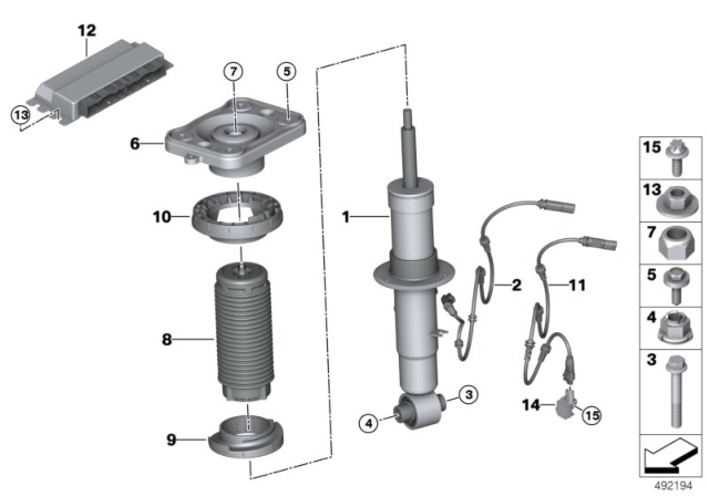 2020 BMW X5  Support Bearing Rear Diagram for 33506866274