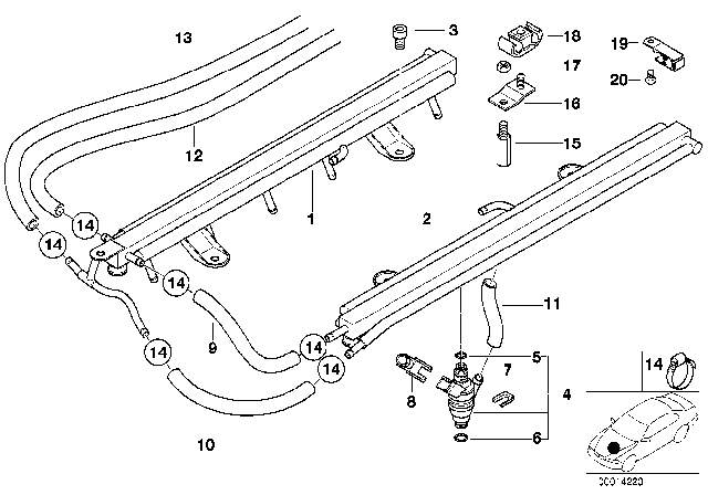 2001 BMW 750iL O-Ring Diagram for 13641437487
