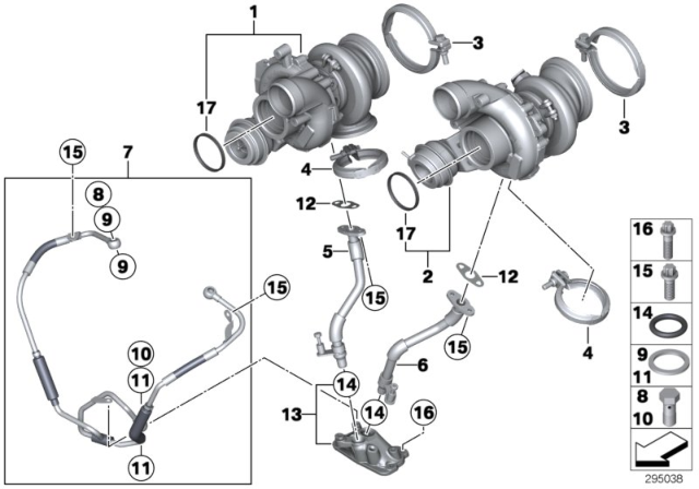 2010 BMW X6 M  Exchange-Turbo Charger Diagram for 11657848116
