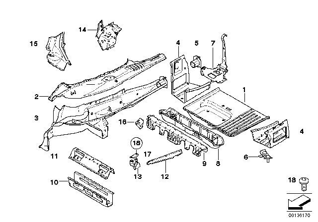 2004 BMW X3 Support For Shock Absorber Diagram for 41113404983
