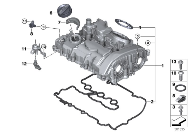 2017 BMW i8  Profile Seal, Cylinder Head Cover Diagram for 11128618515