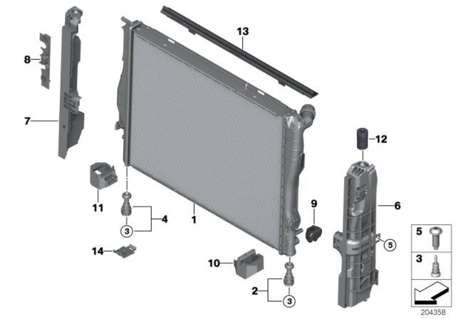 2006 BMW 325xi  Radiator Diagram for 17117559273