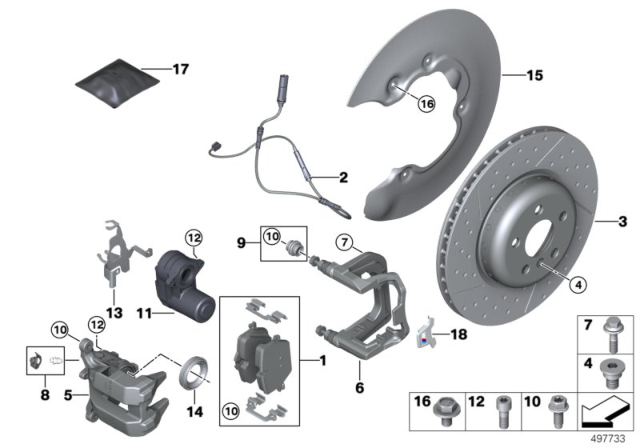 2020 BMW M340i  BRAKE DISC VENTIL.W.PUNCHED Diagram for 34206896227