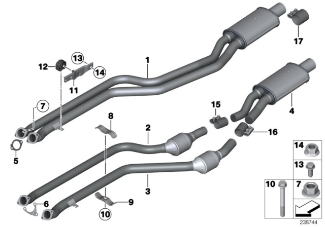 2012 BMW X3  Catalytic Converter Diagram for 18307646021