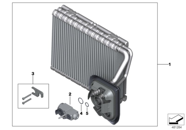2018 BMW 740e xDrive  Evaporator Diagram for 64119361708
