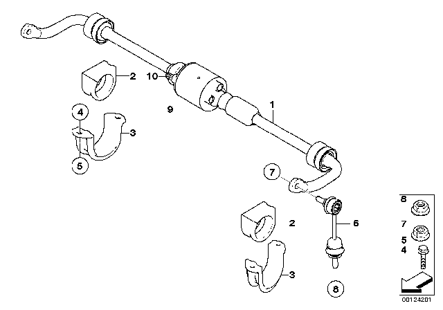 2004 BMW 545i  Active Stabilizer Bar Diagram for 37126780012