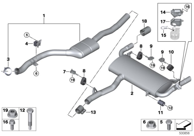 2020 BMW X3  Holder, Exhaust System Diagram for 18308593695