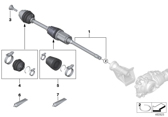 2020 BMW 750i xDrive  Front Right Cv Axle Shaft Diagram for 31608687378