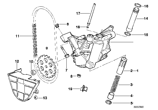 1995 BMW 740iL  Compression Spring Diagram for 11411736790