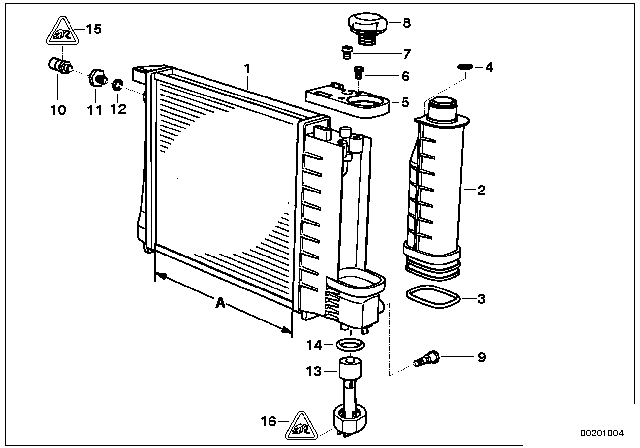1998 BMW 318ti Double Temperature Switch Diagram for 61318361787
