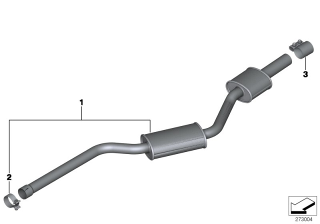 2016 BMW X3  Front Silencer Diagram for 18307646026