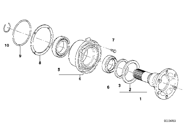 1991 BMW 850i  Tapered Roller Bearing Diagram for 33131206453