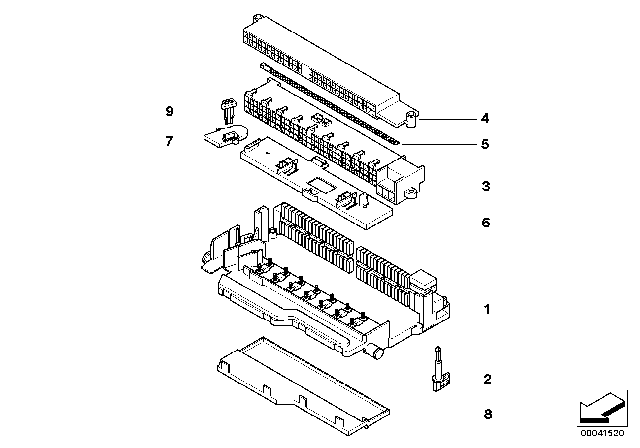 2001 BMW 330xi Cover, Fuse Box Diagram for 61138364541