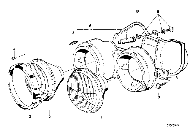 1983 BMW 633CSi  Supporting Frame Left Diagram for 63121360573