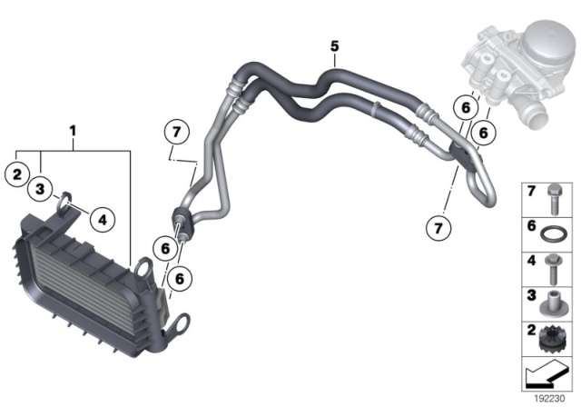 2010 BMW Z4  Engine-Oil Cooler Lines Diagram for 17227585927