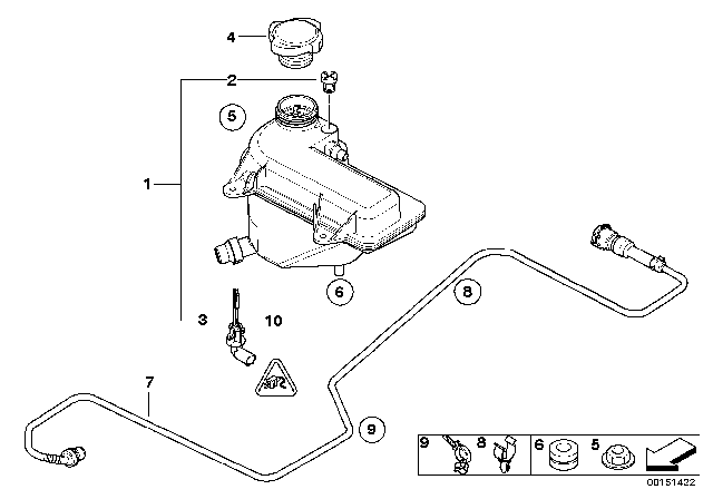 2008 BMW Z4 M  Coolant Expansion Tank Diagram for 17107836448