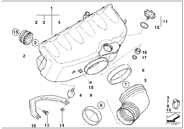 2003 BMW M3  Hose Clamp Diagram for 11617830306