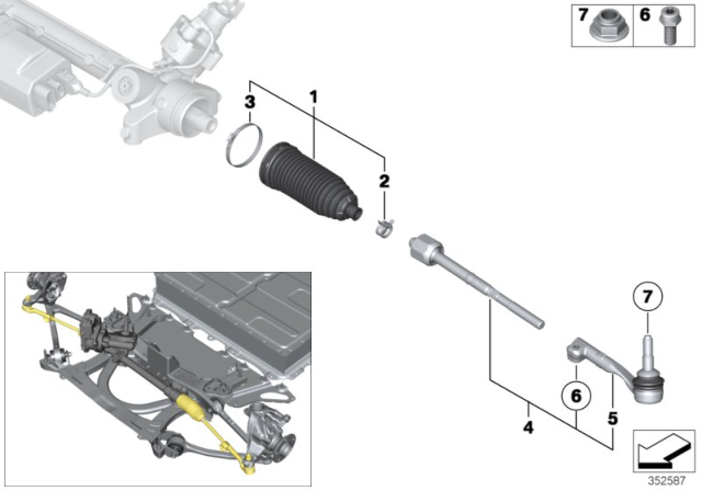 2015 BMW i3  Clamping Bolt Diagram for 32106859022