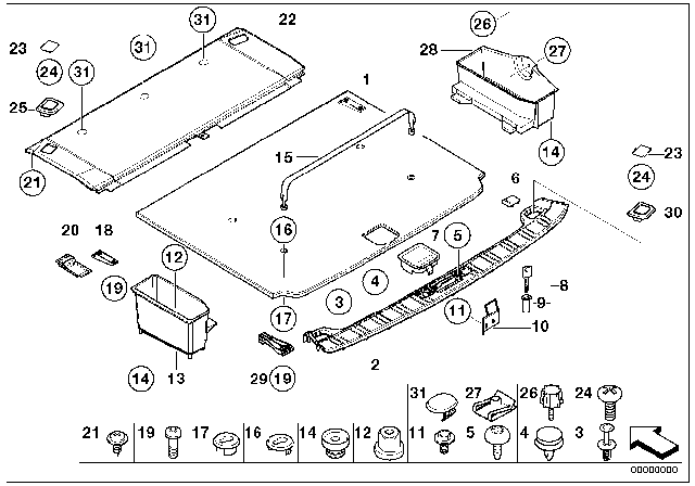 2003 BMW 525i  Fillister Head Screw Diagram for 51478238918