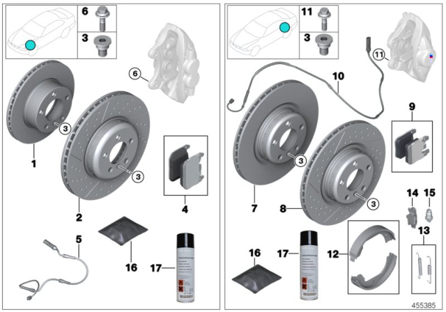 2019 BMW M4  Rear Disc Brake Pad Set Diagram for 34212284989