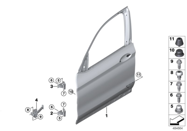 2019 BMW X3  Front Door Brake Diagram for 51217390686