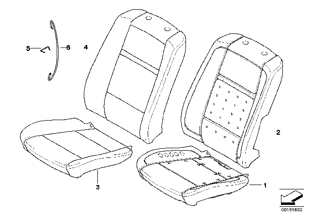 2013 BMW X5  Backrest Upholstery Diagram for 52107156992