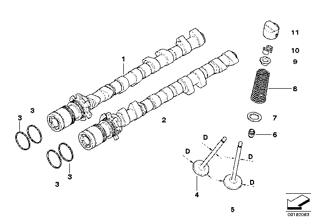 2010 BMW M3 Intake Valve Diagram for 11347838293