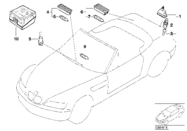 1999 BMW Z3 M Registration Plate Lamp Diagram for 63268389577