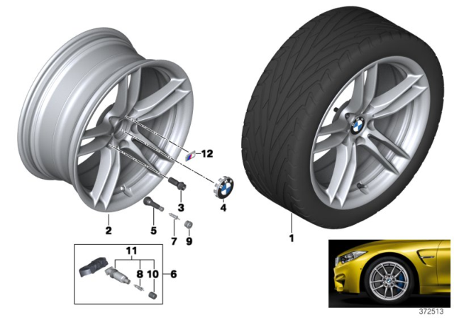 2015 BMW M4  Disc Wheel Light Alloy Dekor Silver 2 Diagram for 36102284907
