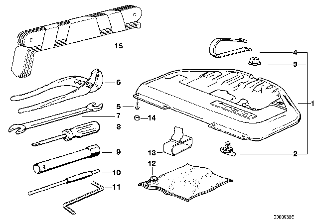1994 BMW 840Ci  Tool Box Diagram for 71111180684