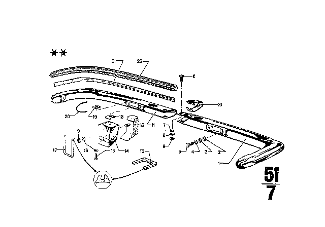 1969 BMW 2800CS  Bracket Diagram for 51121811045