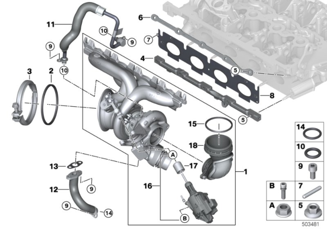 2018 BMW X1  SET, INLET TUBE, TURBOCHARGE Diagram for 11655A023A3