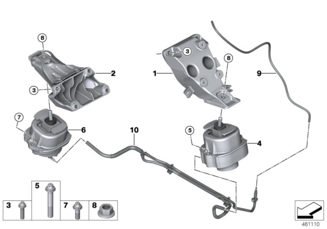 2017 BMW X5  Vacuum Pipe Diagram for 22116861222