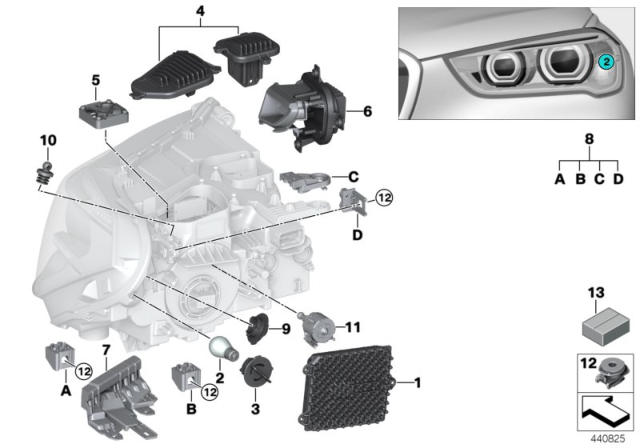 2019 BMW X1  Locking Mechanism Diagram for 63117409862