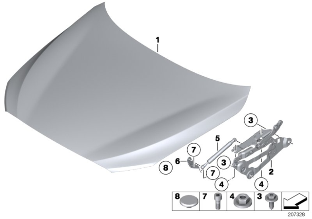 2011 BMW 550i GT Bracket For Gas Spring, Left Diagram for 51237201313