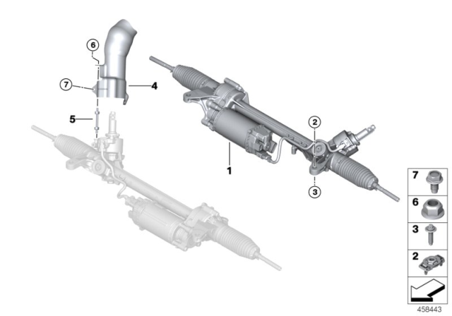 2017 BMW 740i xDrive  Exchange-Steering Box, Electric. Diagram for 32106888564