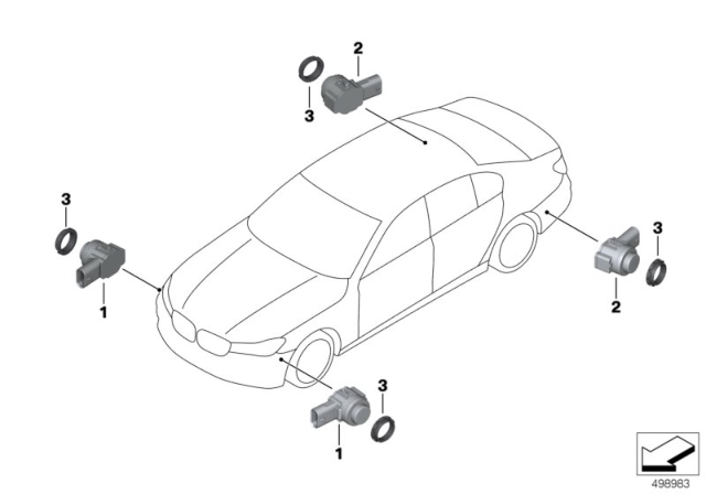 2020 BMW 750i xDrive  ULTRASONIC SENSOR, BERNINA G Diagram for 66209472220