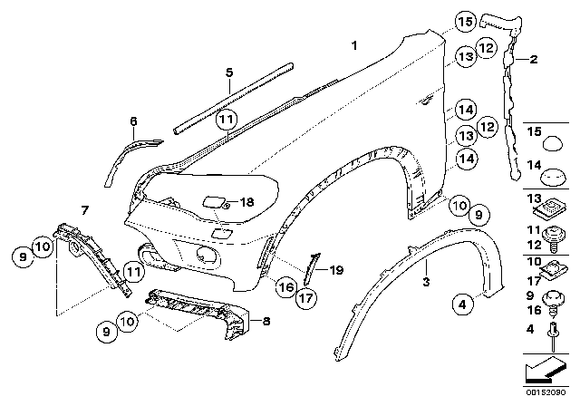 2010 BMW X5 Blind Rivet Diagram for 07142151750