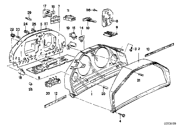 1985 BMW 325e  Bulb Socket Diagram for 62111376716