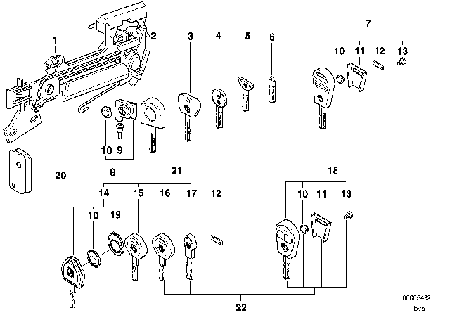 1994 BMW 540i  Cover Diagram for 51218201225